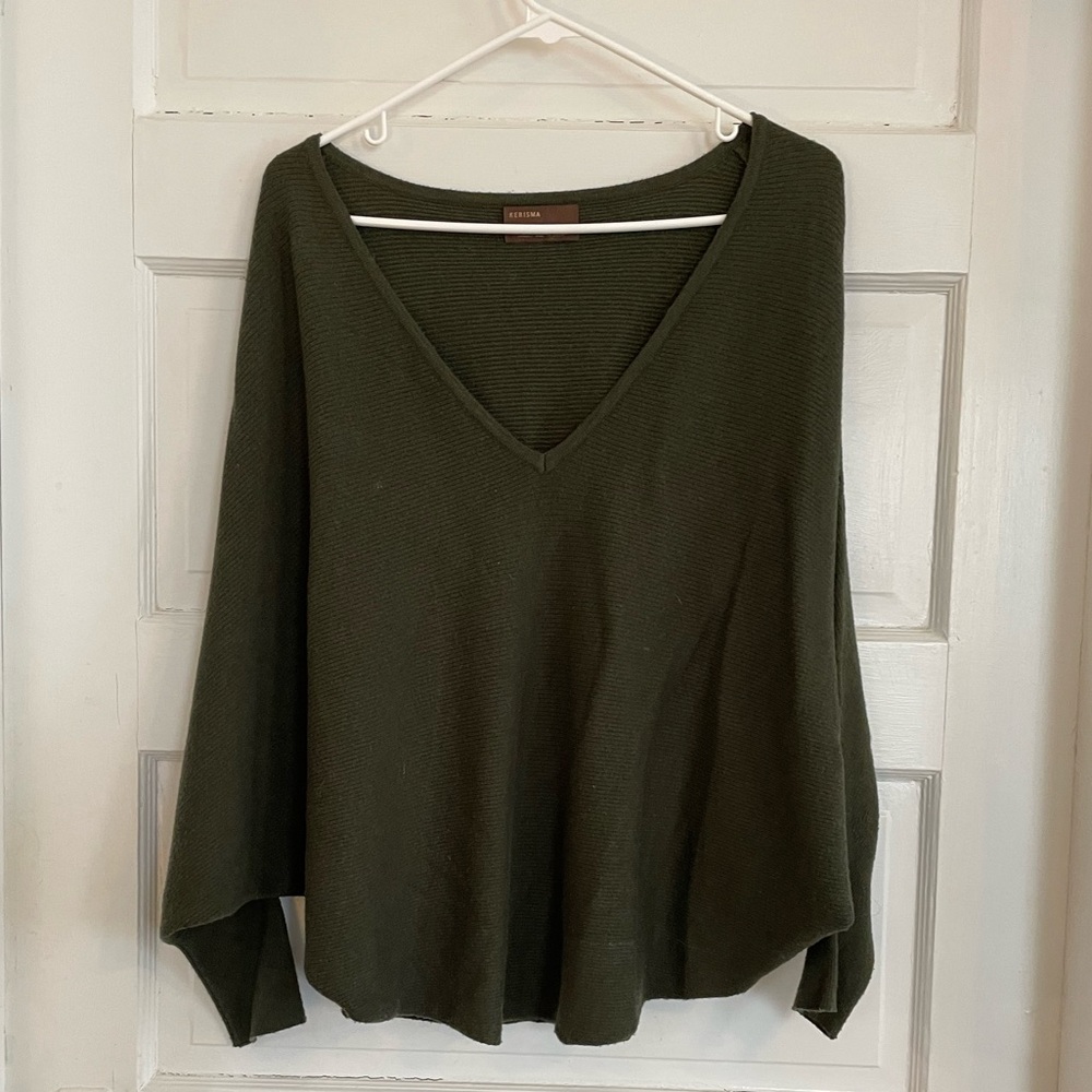 Kerisma Olive Green V-Neck Sweater